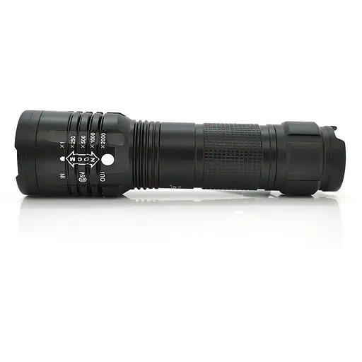 Ліхтарик Bailong BL-8900-P50, Cree XML-T, 4 реж., Zoom, корпус-алюміній, водостійкий, ударостійкий, 18650 ак-тор, СЗУ+АЗУ, 115*27mm, BOX