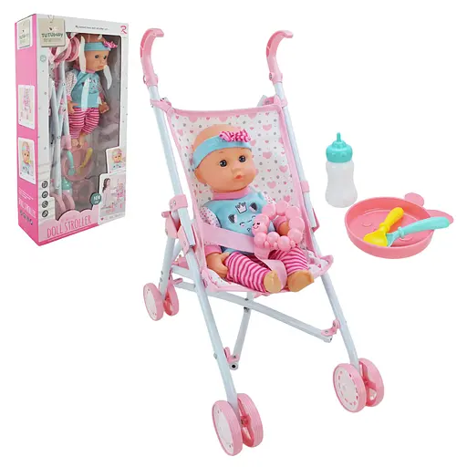 Набір Пупс з візочком 85866 та аксесуарами в коробці (6913055858660) МІКС - фото 1