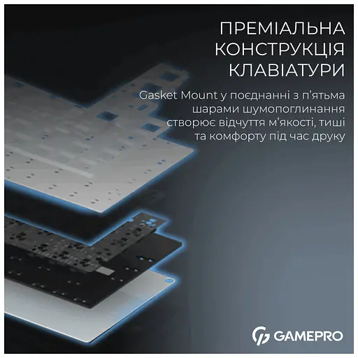 Клавіатура GamePro Asgard Valhalla Pro MK160B-D-Pro Rainy Switch Wireless/Bluetooth/USB UA Black (MK160B-D-Pro) - фото 5
