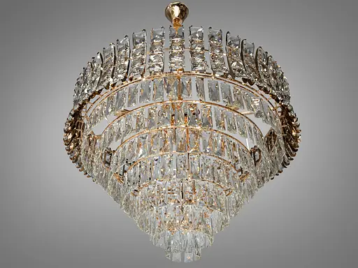 Кришталева люстра для вітальні на 16 ламп, колір золото - фото 3