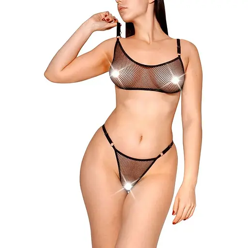 Сексуальний набір білизни із сітки Art of Sex - Deily чорний XS-M