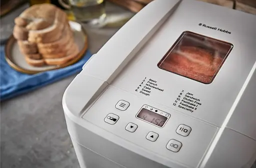 Russell Hobbs Хлебопечка 600Вт программ-12 максиальный вес -1 кг форма-прямоугольник пластик белый - фото 6