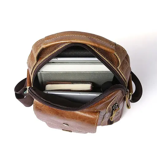 Чоловіча шкіряна сумка Vintage 18х21,5х6 см sum0020284 - фото 3