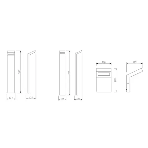 Світильник GTV LONDON 10W, IP54, 4000K, 58см, чорний | Line F | Арт. LD-LON10W58P-10 - фото 5