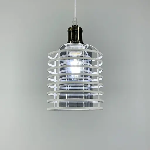 Підвіс в стилі Лофт у білому корпусі Line.F Колір плафона Янтарний - фото 6