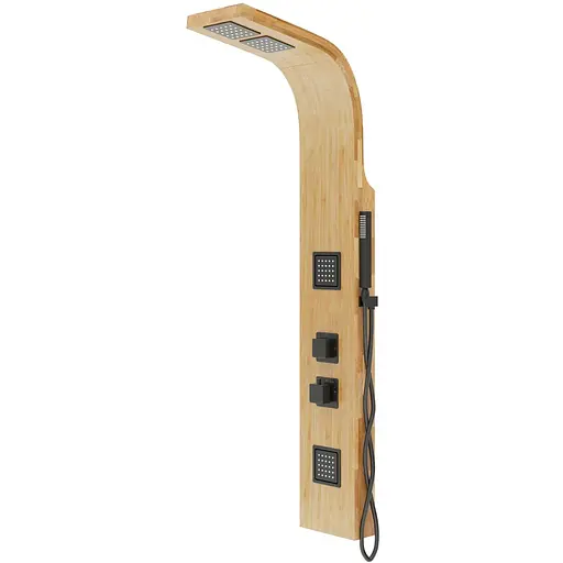 Душова панель Corsan Bao bamboo black з термостатом B022TBL - фото 1
