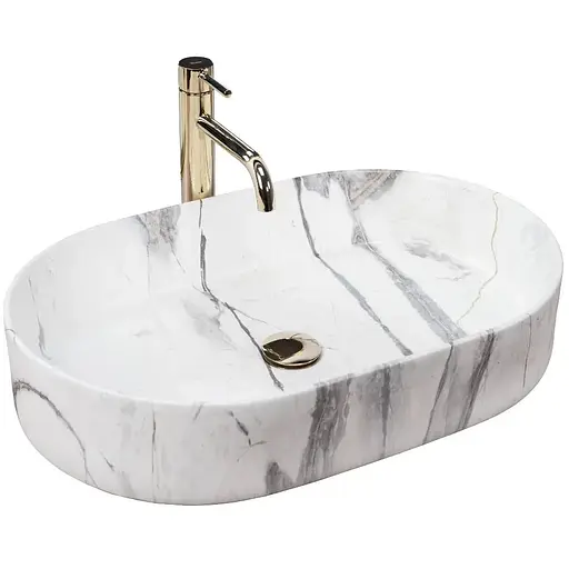 Умивальник Rea Nadia 60 Sand Matt накладний REA-U5800, Мармур - фото 1