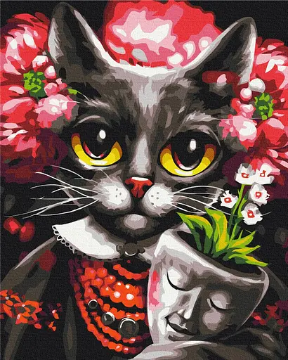 Картина по номерам на подрамнике Brushme Киса Дзен Марианна Пащук