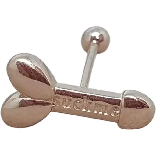 Золота сережка для пірсингу язика Ірій. З6040