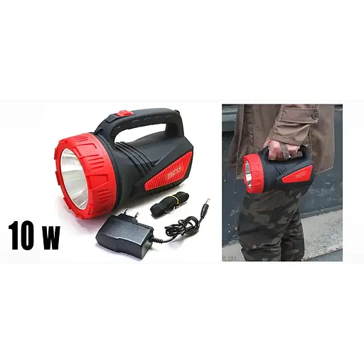 Акумуляторний світлодіодний переносний ліхтар-прожектор Silver Toss ST-2222 з ручкою 10 Вт Червоний 88233 - фото 2