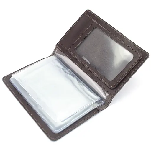 Обложка на права мужская кожаная HC-25 коричневая (на права старого образца) - фото 5