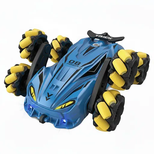 Радиоуправляемая трюковая машина JD 155-14 A-02, парогенератор, подсветка, музыка, аккумулятор 3.7V, пульт 2.4GHz, синяя