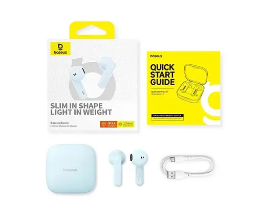 Навушники бездротові Baseus Bowie E16 A00061900313-01 блакитні - фото 6