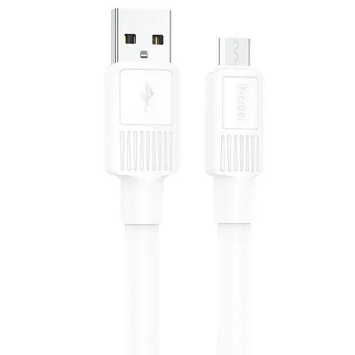 Кабель Hoco Micro USB Solid зарядный кабель для передачи данных X84, 1 метр белый - фото 1