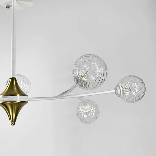 Белая люстра с поворотными веточками на 9 плафонов Line.F K 21/9 WT+CL new - фото 5