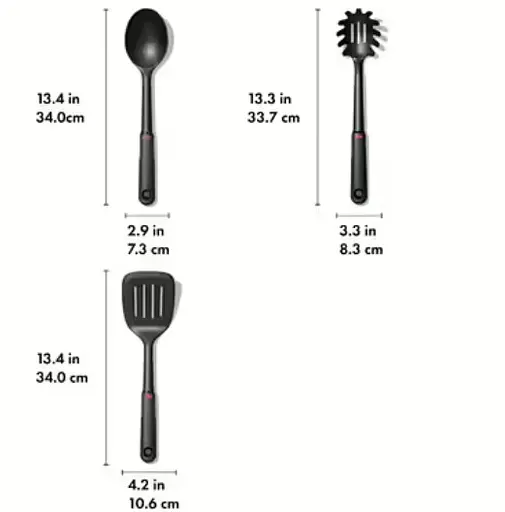 Набір кухонних приладів OXO Cooking Utensils нейлонових чорний 3 шт. (21232000) - фото 5