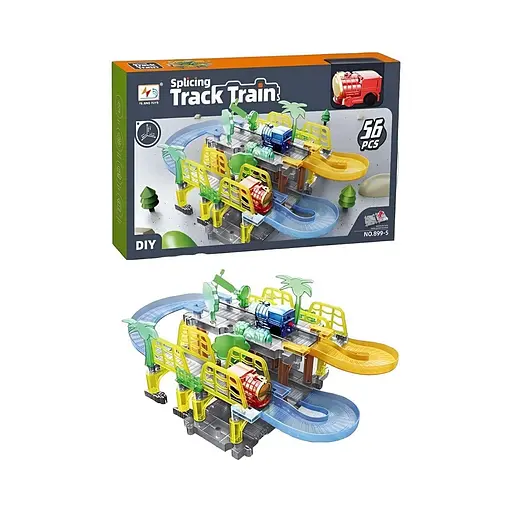 Залізничний трек 899-5, 52 деталей, локомотив із реалістичним дизайном - фото 2