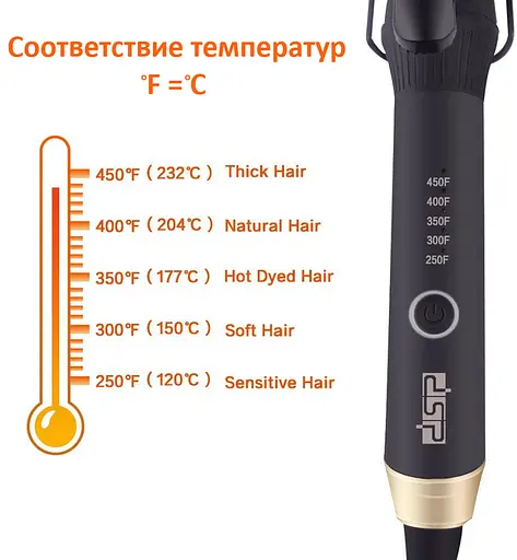 Плойка для завивки волос DSP 20106 керамика 19 мм Черный - фото 3