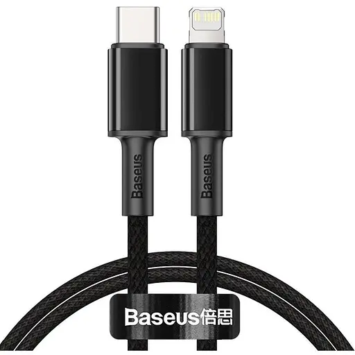 Кабель Baseus High Density Braided Fast Charging Data Cable Type-C to iP PD 20W 1 м Чорний