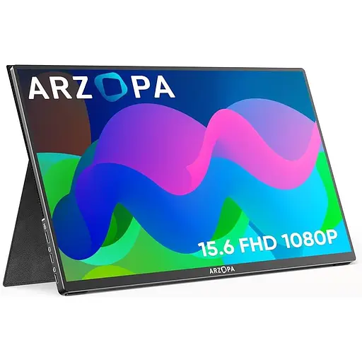 Монітор 15.6" Arzopa A1 Gamut WLED, IPS, 1920x1080, 16:9, 5 мс, 60 Гц, 250 кд/м², 1200:1, 178°/178°, Type-C/ mini-HDMI чорний - фото 1