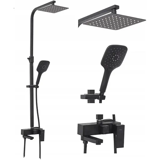 Душова система Rea Fort black mat чорний матовий REA-P9861, Чорний матовий - фото 1