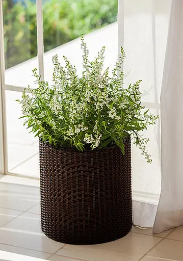 Горшок для цветов Keter 7 л Cylinder Planter Small коричневый - фото 3