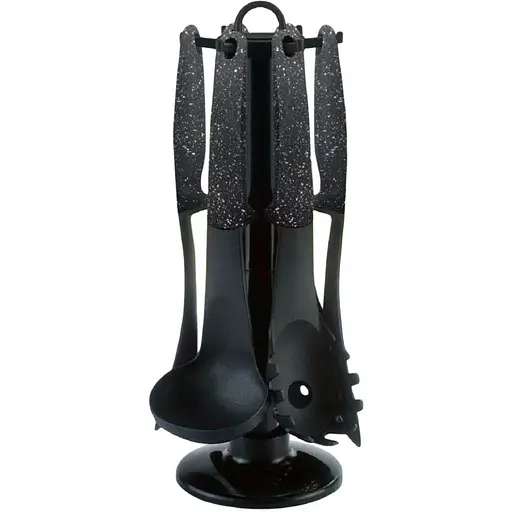 Набір кухонного приладдя на стійці Royalty Line RL-U06 із 7 предметів чорний - фото 1