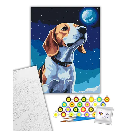 Картина за номерами "Місячний бігль" 11597-AC 40х50 см - фото 2