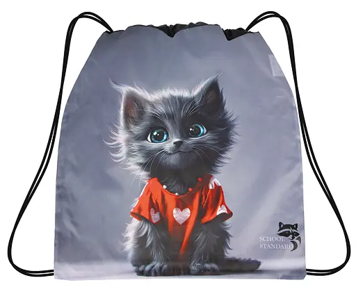 Мешок для сменной обуви для девочки c Котиком School Standard MSS-24