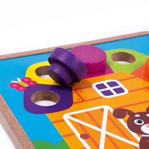 Дерев'яна мозаїка Roter Kafer Wooden mosaic with base. Farm (RW4220) - фото 4