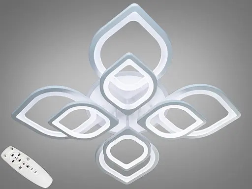 Біла світлодіодна люстра з димером та кольоровою підсвіткою, 150W - фото 1