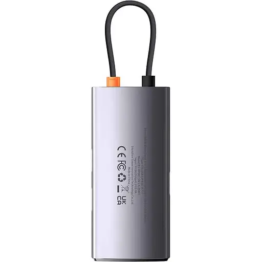 USB-хаб Baseus USB-HubBaseus Metal Gleam Series 4-in-1 Multifunctional Type-C HUB Docking Station Gray （Type-C to U (WKWG070113) - фото 3
