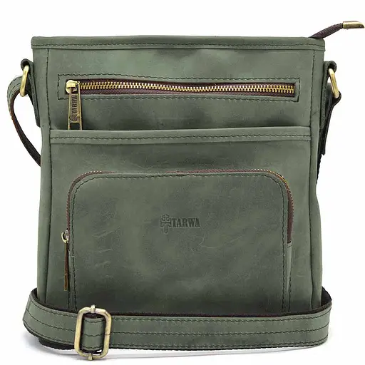 Чоловіча шкіряна сумка через плече TARWA 22х25.5х3.5 см sum0025690 - фото 3
