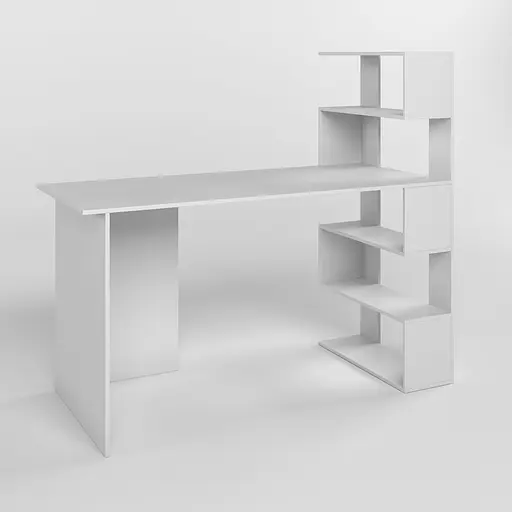 Cтол компьютерный с полками М-ЗОН Джеко 1416P правый Нимфея Альба (MZN-031028) - фото 2