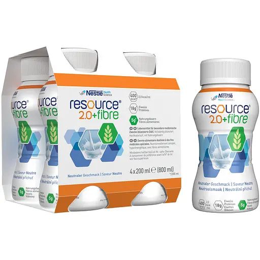 Набор энтеральное питание Nestle Health Science Resource 2.0+Fibre с нейтральным вкусом 3.2 л (4 уп. х 4 шт. х 200 мл) - фото 2