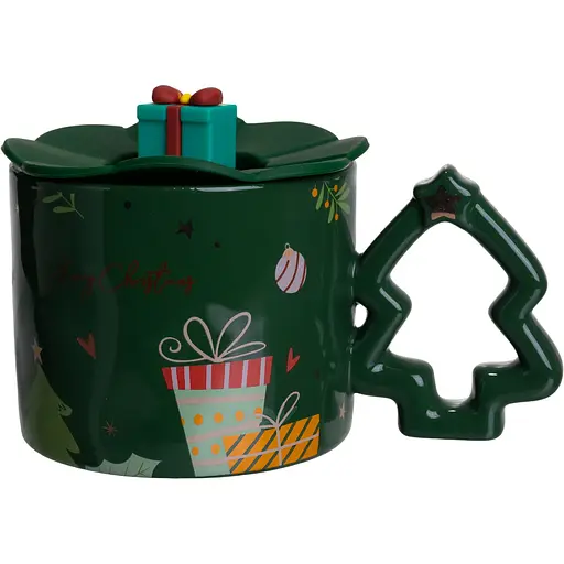 Чашка фарфоровая Christmas Tree 400 мл зеленый FM-CS-18GR