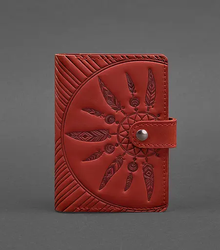 Женская кожаная обложка для паспорта коралловая 3.0 Инди - фото 1