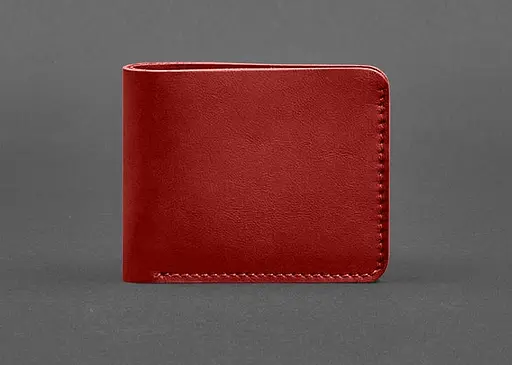 Шкіряне портмоне 4.1 (4 кишені) червоне - фото 1