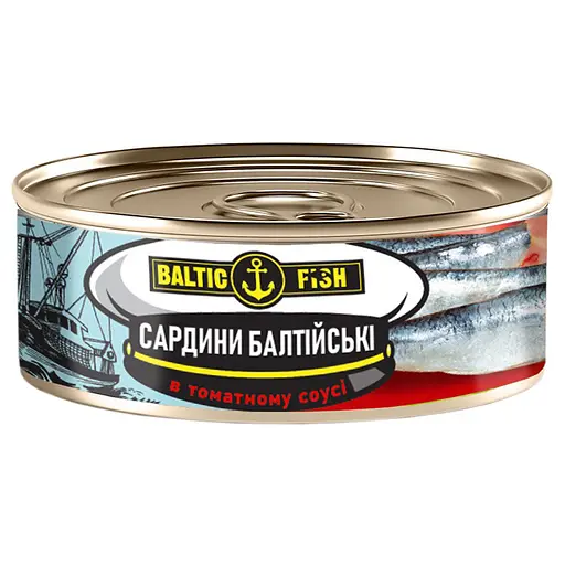 Сардины Балтийские в томатном соусе Baltic Fish ж / б ключ 240 г