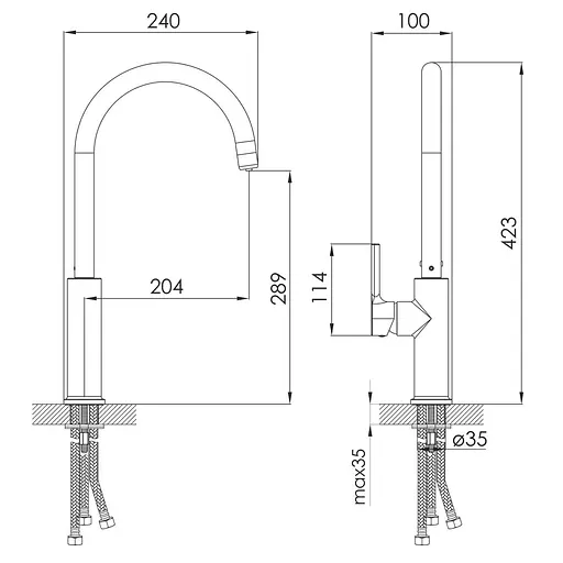 Змішувач для кухні з підключенням питної води Imprese Pivot WD f03408501WD Хром - фото 2