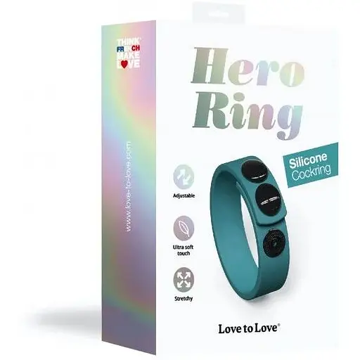 Регульоване ерекційне кільце на кнопках Love To Love Hero Ring - Teal Me - фото 7