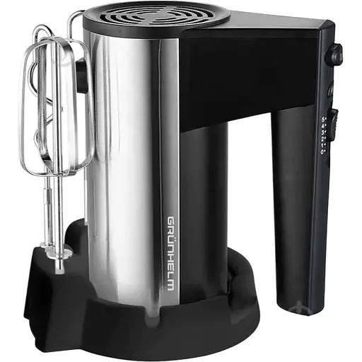 Ручний міксер Grunhelm GRM629 з підставкою для дому 5 швидкостей 2 насадки Чорний 400 Вт - фото 1