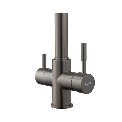 Смеситель для кухни на две воды с гибким изливом Koer KB-72025-07 KR5016 Графит - фото 5