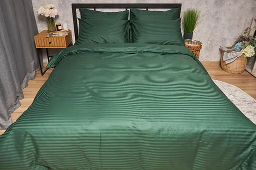 Пододеяльник Moon&Star Satin Stripe Stripe Verdant King Size 220x240 см - фото 2
