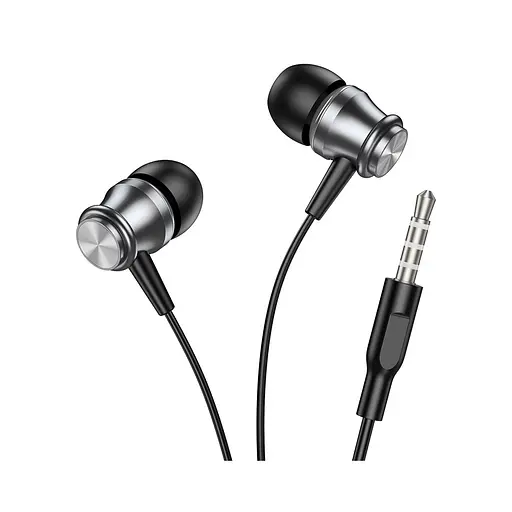 Навушники Borofone BM75 Platinum металеві універсальні earphones with microphone 1.2m (сірий) - фото 4