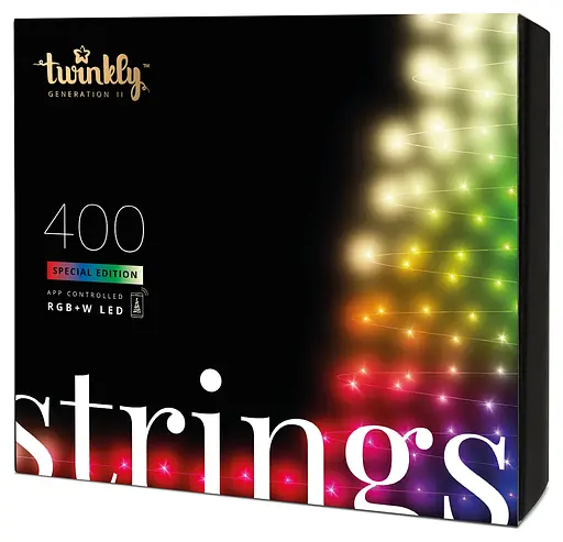 Twinkly Smart LED Гірлянда Twinkly Strings RGBW 400, Gen II, IP44, довжина 32м, кабель чорний - фото 1