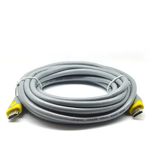 Кабель Merlion HDMI-HDMI V-Link High Speed 20.0m, v2,0, OD-8.2mm, круглий Grey, коннектор Grey / Yellow, (Пакет), Q16