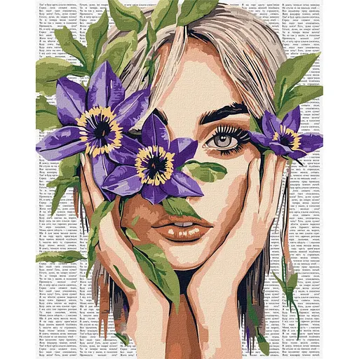 Картина за номерами "Барвиста поезія: Клематис" ©art_selena_ua Ідейка KHO8582, 40х50 см - фото 1