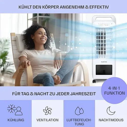 Охолоджувач повітря Klarstein Cooler Rush 3-в-1 132 м³/год (10035824) - фото 7