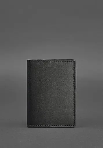 Кожаная обложка для паспорта и военного билета 1.3 черная Краст - фото 2